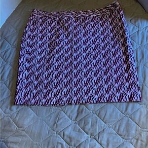 Worthington Skirt Womens Size 18 Miami Beet Tail Feather Print Straight